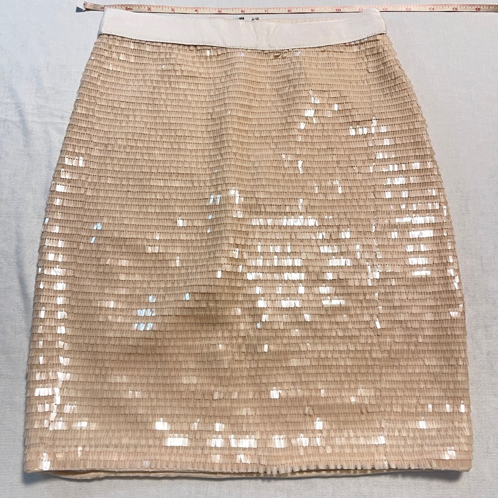 Cache Avery ivory sequin mini skirt 0